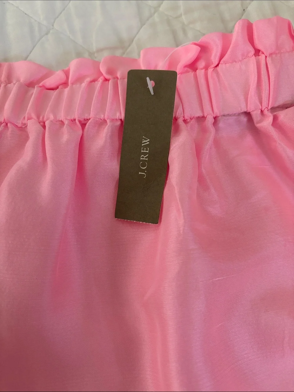 J. Crew Bubblegum Pink Off-Shoulder Tie-Sleeve Top